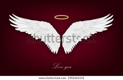 Realistic Wings Pair White Isolated Angel Stock Vector Royalty Free