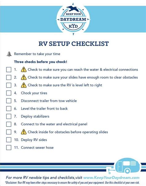 Are You An Rv Newbie Here Is The Step By Step Rv Setup Checklist To