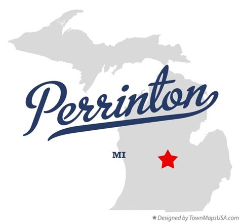 Map of Perrinton, MI, Michigan