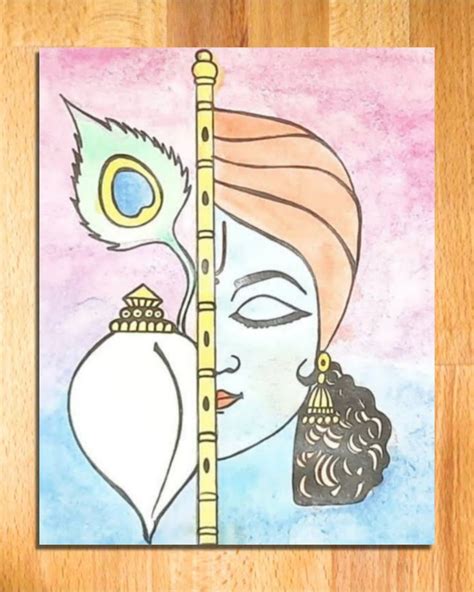 Lord Shree Krishna Thakur Drawing (Part-2) | Easy Watercolor Painting ...