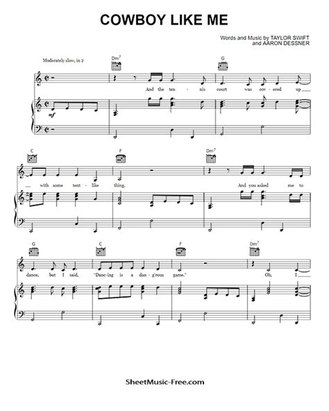 Download Cowboy Like Me Sheet Music Pdf Taylor Swift Download