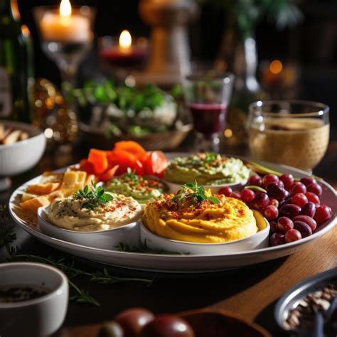 Premium Photo Vegan Mediterranean Hummus Platter A Spread Of Homemade Hummus Olives Pita Bread