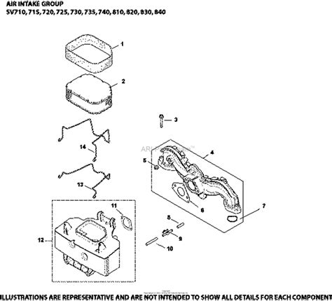 Kohler Sv Mtd Hp Kw Parts Diagram For Air Intake