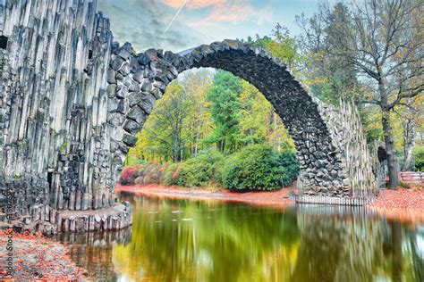 Unbelievable Autumn Landscape In Azalea And Rhododendron Park Kromlau