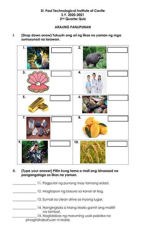 Araling Panlipunan Interactive Worksheet Free Printable Math Worksheets Alphabetical Order