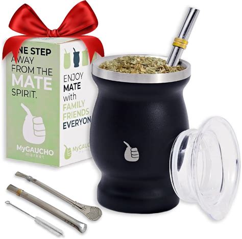 Amazon Gaucho Market Yerba Mate Cup Gourd Double Wall Insulated