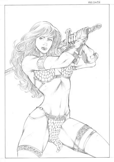 Red Sonja Sexy Amazing Pinup Art Original Comic Page By Gledson Barreto