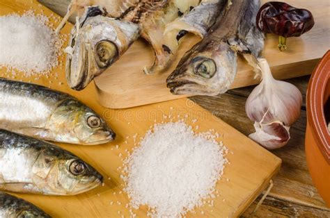 Assorted Dried Fish Stock Photo Image Of Codfish Life 51861636