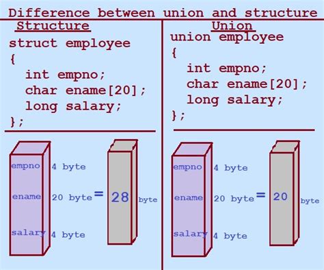 Difference Between Union And Structure In C Programming