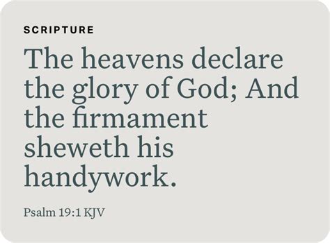 Psalm The Heavens Declare The Glory Of God And The Firmament