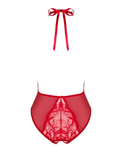 Obsessive Lingerie Dagmarie Body Aperto In Pizzo Con Schiena Scoperta