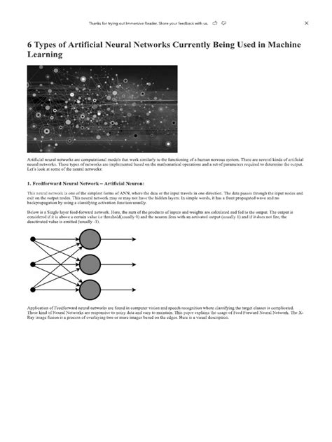 6 Types of Artificial Neural Networks Currently Being Used in Machine ...