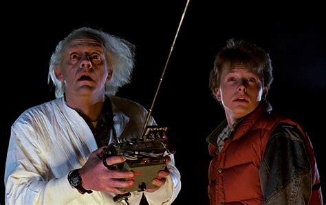 Christopher Lloyd And Michael J Fox As Doctor Emmett Brown And Marty