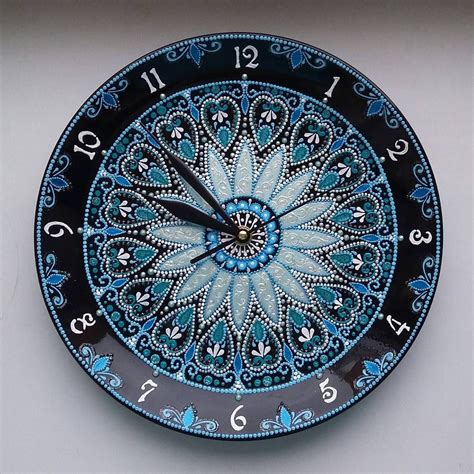 Pin By Romana On Roses Clock Painting Mandala Design Art Dot Art