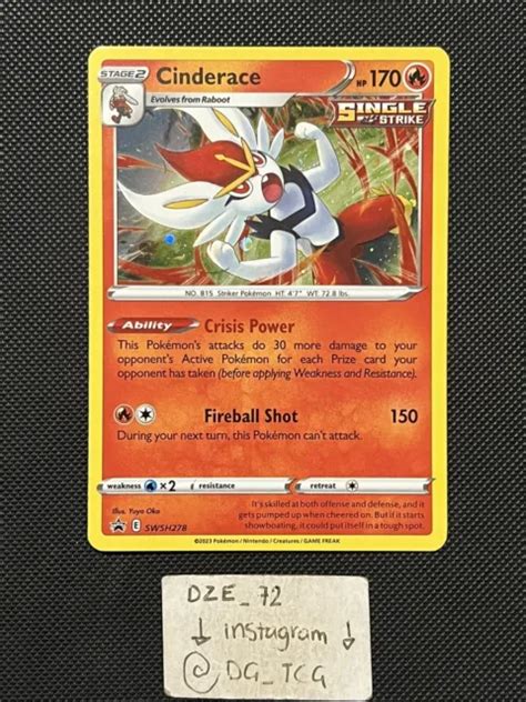 POKEMON CROWN ZENITH Cinderace SWSH278 Black Star Holo Promo M