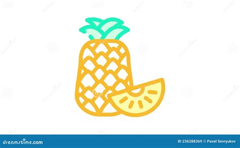 Pineapple Fruit Color Icon Animation Stock Video Video Of Star Tropical 236288369