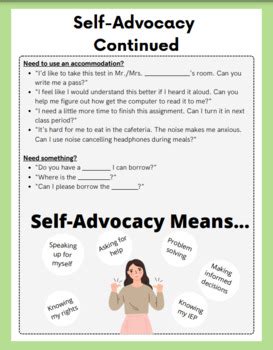 Understanding My IEP Self Advocacy Packet For Secondary Students