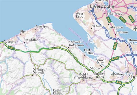 Michelin Holywell Map Viamichelin