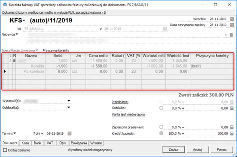 Subiekt Gt Jak Wystawi Korekt Faktury Zaliczkowej Insert Gt