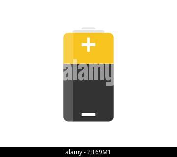 Realistic Alkaline Battery Set Icon In Flat Style Diffrent Size