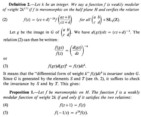 definition   modular form  terms  differential forms