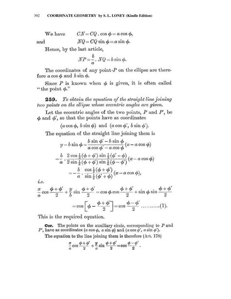 Chapter 12: The Ellipse - SL Loney Solutions: The Elements of