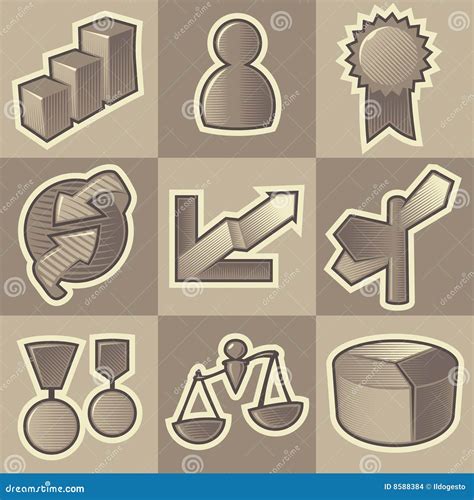 Monochrome Business Icons Stock Vector Illustration Of Icons 8588384