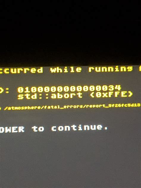 Panic Error Occurred While Running Atmosphere 0100000000000034