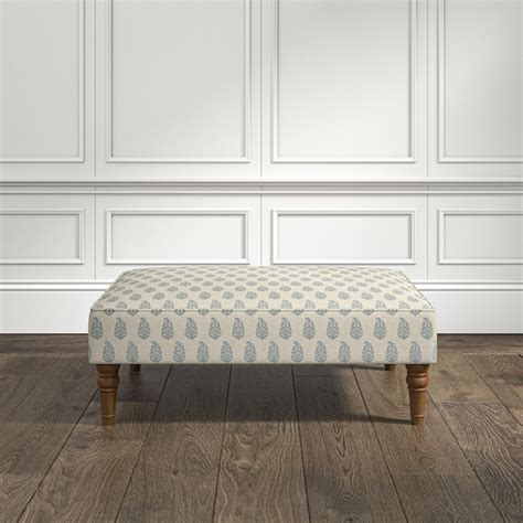 Savannah Footstool Indira Chambray The Pure Edit