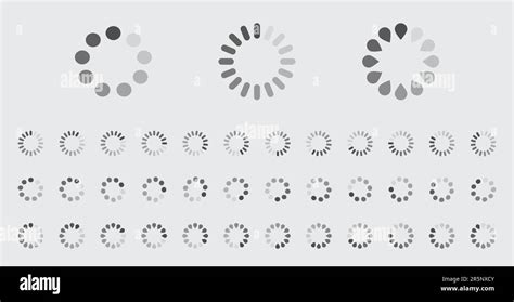 Circular Loading Buffering Icons Vector Set Video Ready For Animation