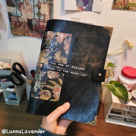 Jual Traveler S Journal Black Leather Flower Vintage Custom Judul A