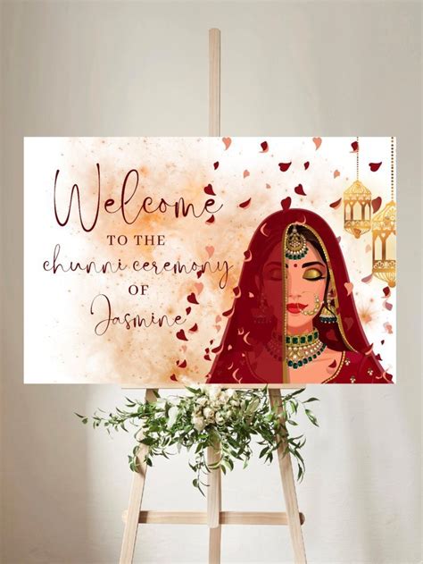 Chunni Welcome Signs Punjabi For Chunni Signages Wedding Etsy Canada