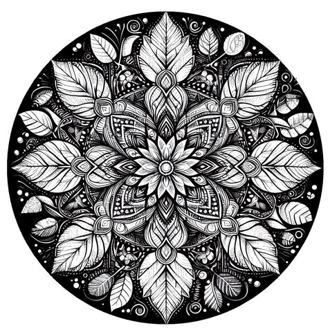 Coloriage Mandalas Automne Feuilles Mortes 90