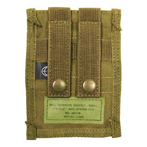 MFH 9mm Kleine Doppel Magazintasche Mit MOLLE Befestigungssystem Coyote