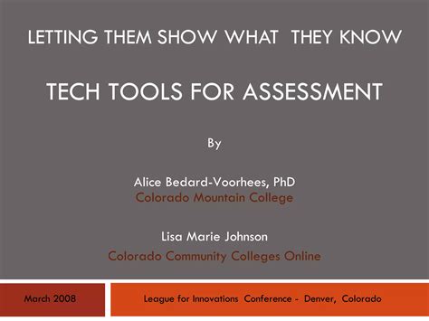 Letting Them Show What They Know Tech Tools For Assessment Ppt