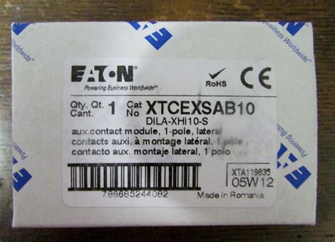 EATON CUTLER HAMMER KLOCKNER MOELLER XTCEXSAB10 Aux Contact Module DILA