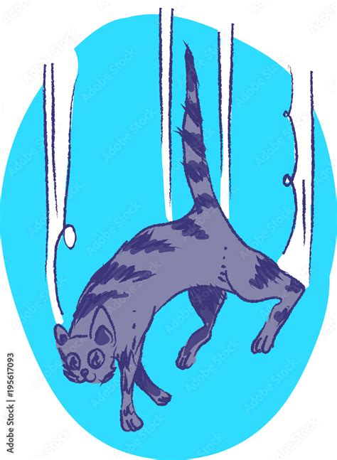 cat falling down cartoon style vector illustration Stock Vector | Adobe ...