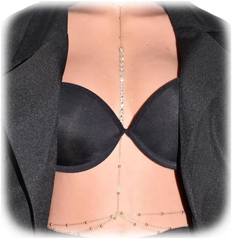 Sexy Rhinestone Bra Body Chain Necklace Sexy Crystal Crossover Harness Chest Chain