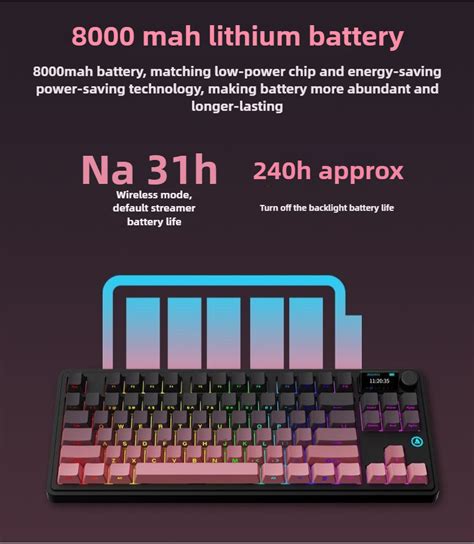 PH STOCKAjazz New Ak870 Plus 8000mAh RGB Gaming Mechanical Keyboard Hot Swap 84 Keys Wireless