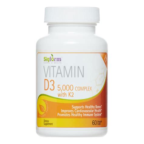 Sigform Vitamin D3 5000 IU Complex Capsules 60 Ct Walmart