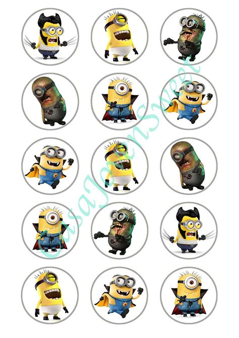 Papel De Azucar Halloween Minions Circulos Papel Comestible En