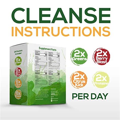 Raw Fountain Day Juice Cleanse Detox Powder Packets Travel And