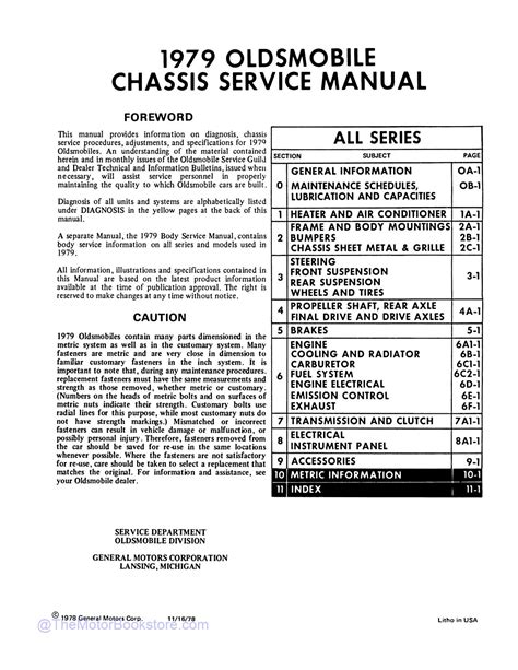 Service Manual For Oldsmobile Custom Cruiser 11