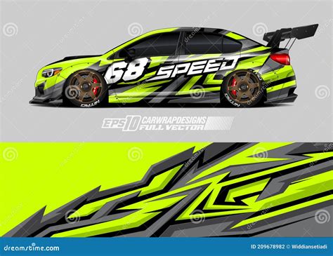 Car Livery Design Vector Graphic Abstract Stripe Racing Background