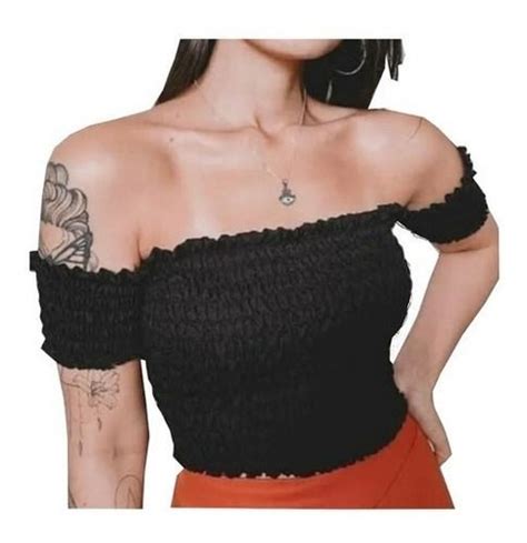 Top Cropped Sanfonado Ciganinha Ombro A Ombro Promo O R