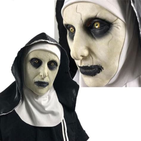 The Horror Scary Nun Latex Mask W Headscarf Valak Cosplay For Halloween