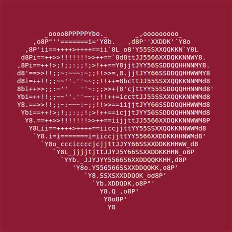 ASCII heART by Omorashi on DeviantArt