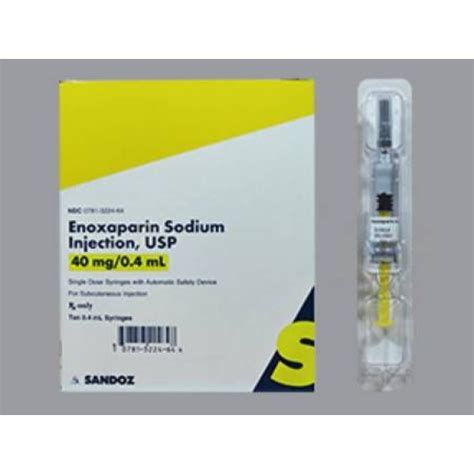 Anticoagulant Enoxaparin Sodium Preservative Free 40 Mg 0 4 ML