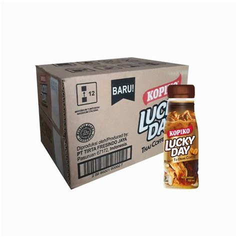 Kopiko Lucky Day Thai Coffee Drink 180 ml 1 Box Contents 12 Bottles ...