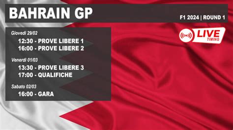 Gp Bahrain F Prove Libere Qualifiche E Gara Live Timing